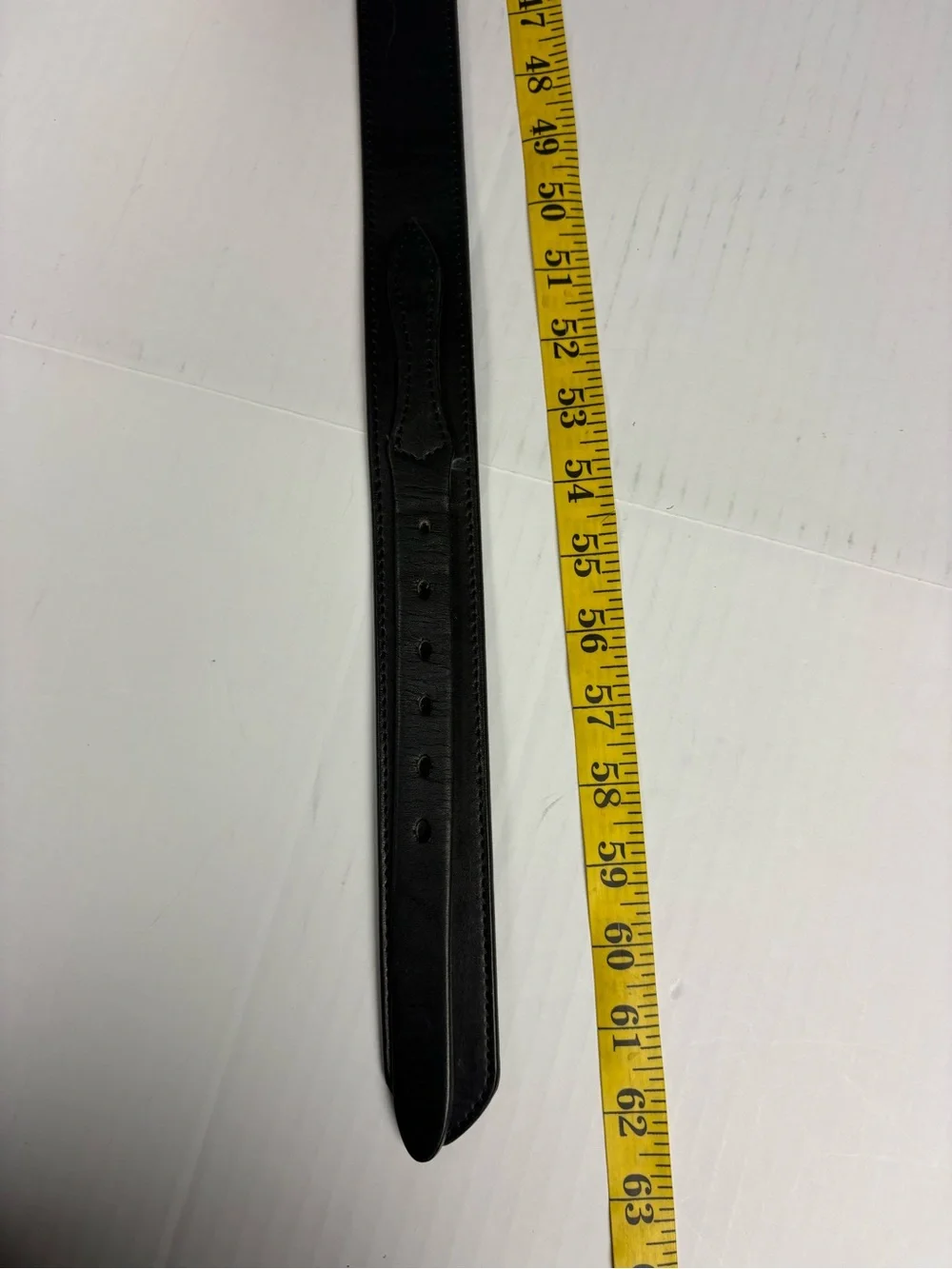 Gingerich Men Size 54 Belt Black Leather Made In USA Silver Tone Buckle Western